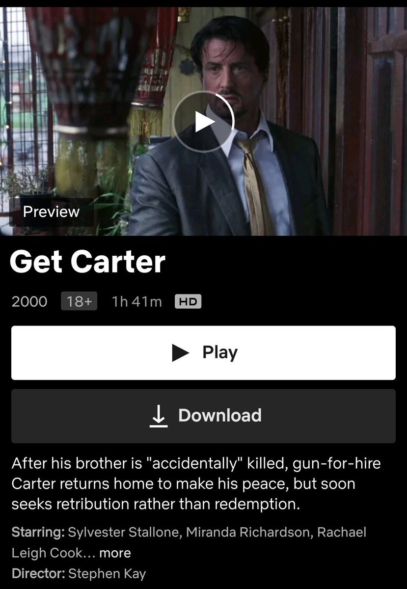 CinemaRareIN's tweet photo. #GetCarter (2000) by #StephenKay, now streaming on @NetflixIndia. https://t.co/iMbcnVdkDy
