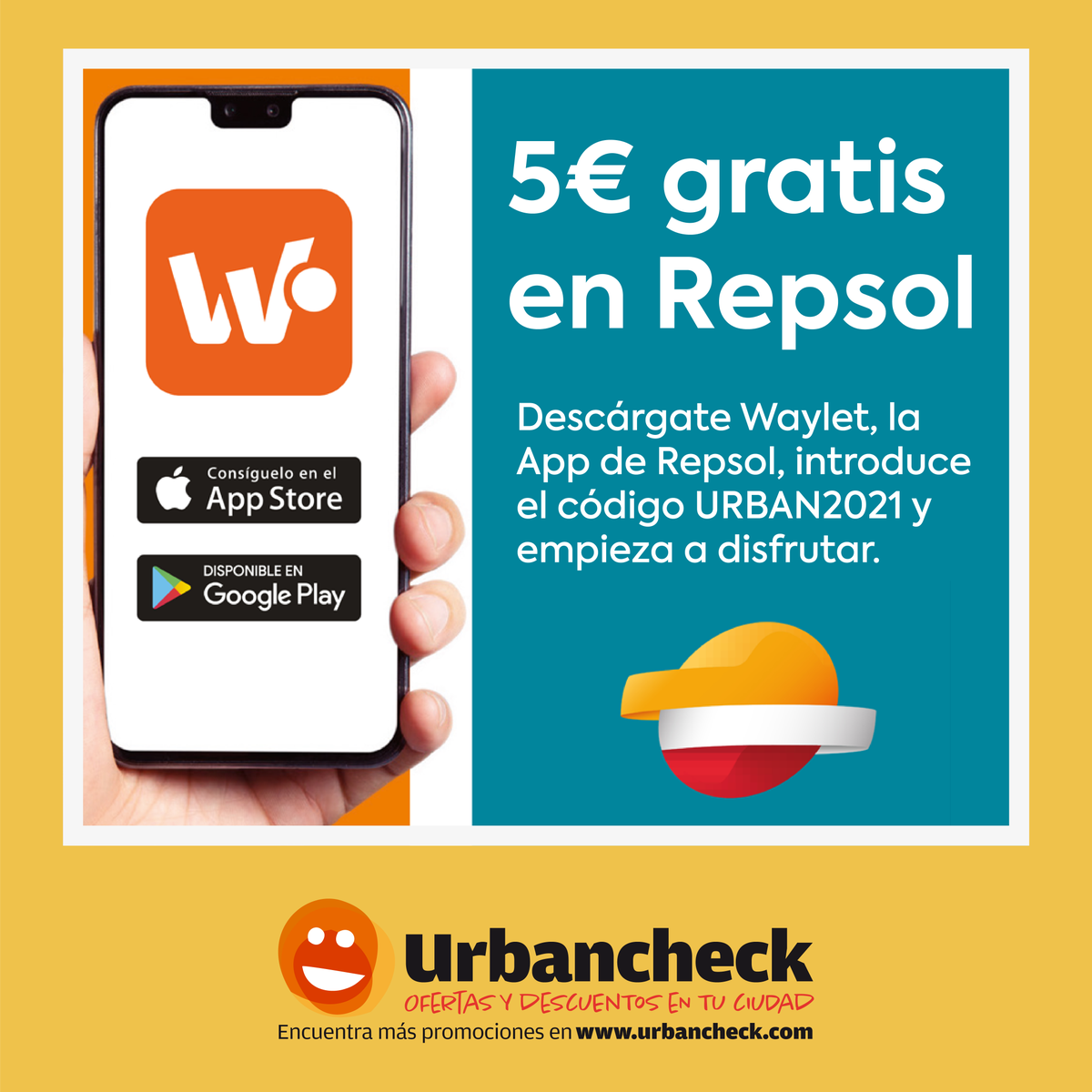 urbancheck's tweet photo. Consigue 5 € gratis en Waylet con el código URBAN21. Solo para nuevos usuarios. 
https://t.co/HhCJBlPVgq
.
.
.
#OfertasDelDía #DescuentosHot #ofertasmagazine #ofertassemanales #DescuentosUnicos https://t.co/wwHEVcg9Pd