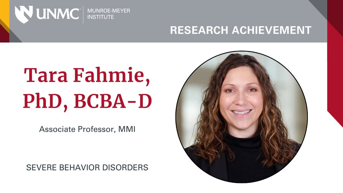 unmc_mmi's tweet photo. Tara Fahmie, PhD, BCBA-D, MMI associate professor and associate director of Severe Behavior, was recently awarded the Diversity Fund Award through @unmc. Congratulations, Dr. Fahmie! ๐๐ฝ
#unmcMMI #mmiResearch #ResearchAchievement #mmiSevereBehavior #IamUNMC
@JenniBlackford https://t.co/KVHPa9h4ex
