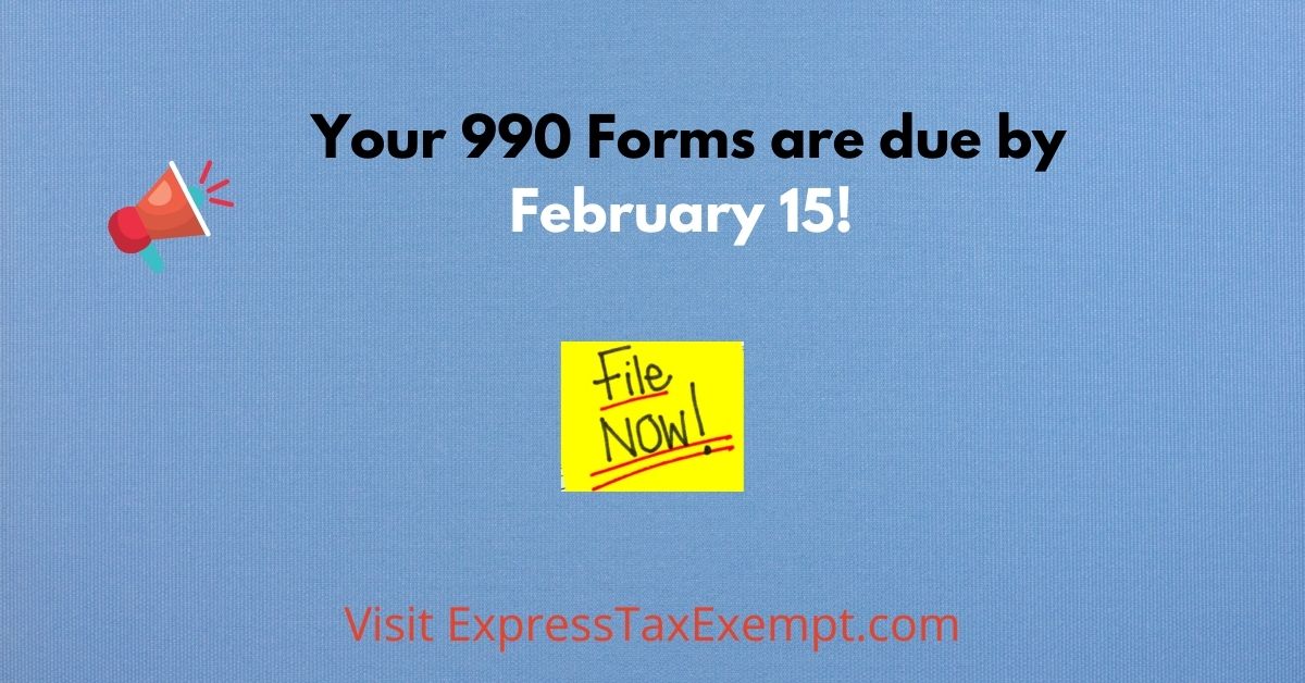 express990forms's tweet photo. #Form990 is due by February 15, 2022. To E-file, 990 series forms choose #ExpressTaxExempt, an #IRS Authorized E-File provider. Click here to file your 990 series forms before the #deadline, https://t.co/UWBGgEoklT
#nonprofits #Privatefoundations https://t.co/get3kznNn3