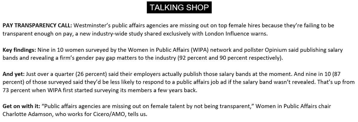 WomenInPA's tweet photo. Sneak peak of our #WIPASurvey findings in @POLITICOEurope today👀make sure you sign up for our launch event next week to hear more! https://t.co/tgm4L00E3u https://t.co/UTeNuyggDA