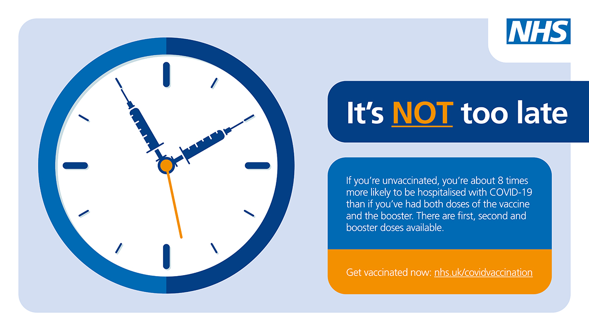You can absolutely still get first, second or booster jabs if you haven't yet. Our teams at vaccination centres will welcome you with open arms regardless of your current vaccination status.

Get vaccinated now: nhs.uk/covidvaccinati…