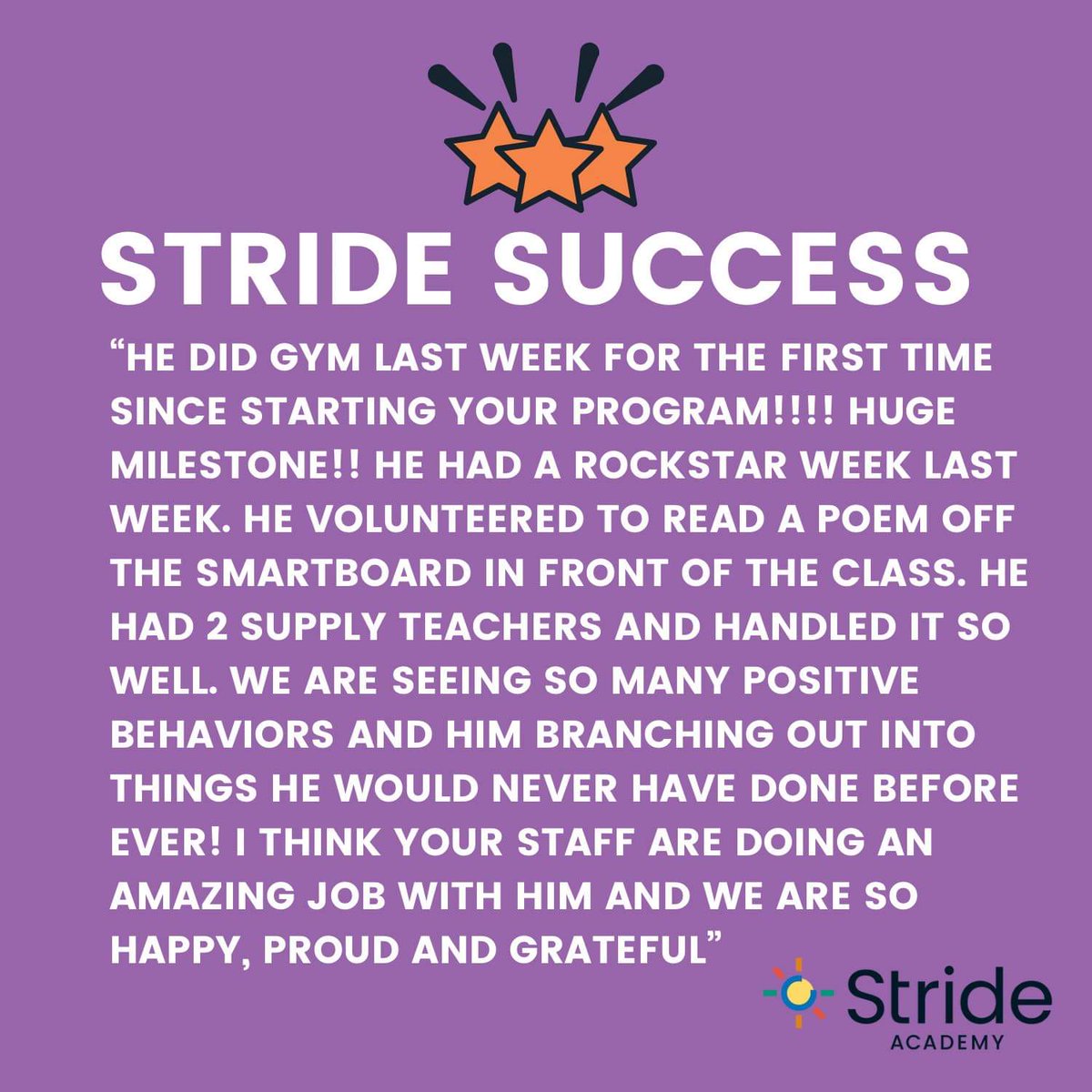 ✨Stride Success✨ Celebrating the great strides that our learners are making! A mother of a learner in our program shared this with us. We are so proud of how far this little one has come! Keep up the amazing work! #StrideSuccess #ygk