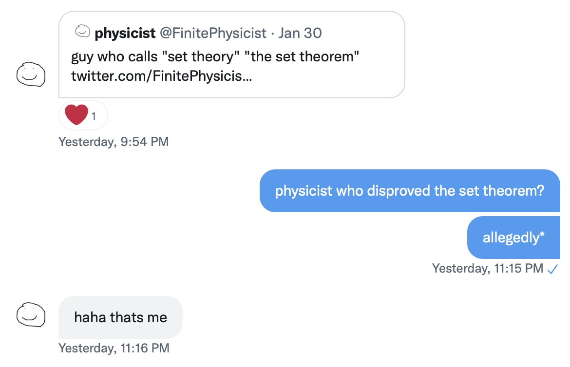 makephysicist's tweet image. physicist who disproved mathematics (allegedly)