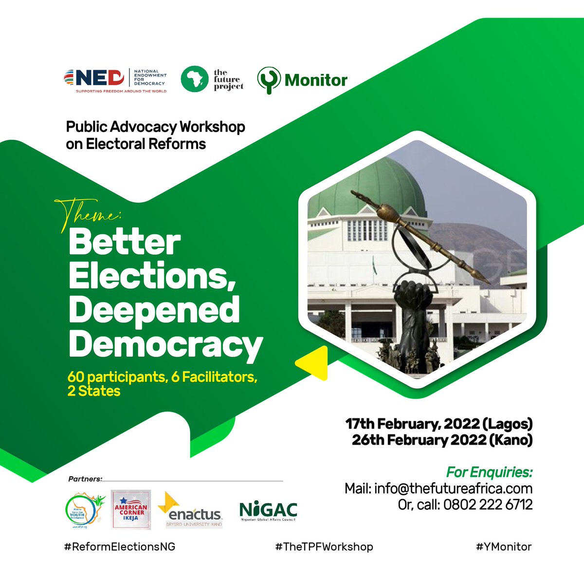 enactus_buk's tweet photo. PUBLIC ADVOCACY WORKSHOP ON ELECTORAL REFORM
#ReformElections Workshop is an interactive forum focused on empowering young people with knowledge of best electoral practices to enable them push for reforms of Nigeria’s Electoral Systems.
The *#ReformElection* objective is to..... https://t.co/c59ptvn1PU