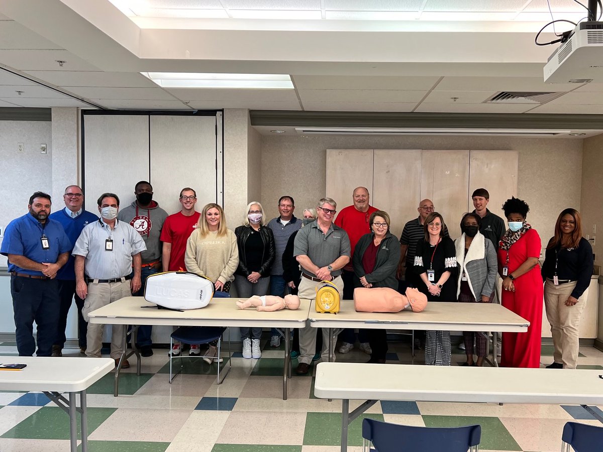 CardiacSolAED's tweet photo. Onsite training days for the wonderful city employees of Opelika, AL! Thank you to the city officials for creating a heartsafe environment for the community! 
#ItsAboutSavingLives #opelikaalabama #LucasDevice #AED #AmericanHeartMonth #HeartHealth #HeartSafeEnvironment https://t.co/chqSNmNupg
