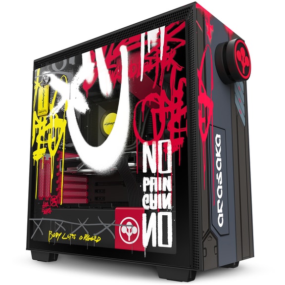 KMScomputers's tweet image. Come into KMS to register for this beautiful case by NZXT. This is an official Cyberpunk build by NZXT.