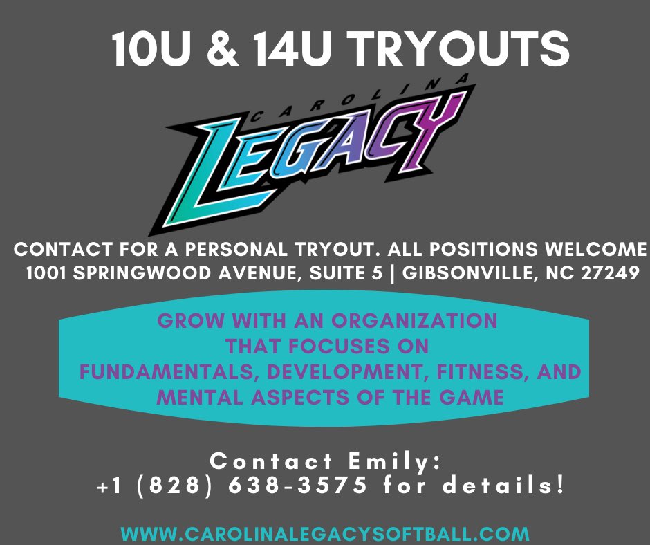 Join us!! 💥🎉🎉🥎 All positions welcome for 10u and 14u! We pride ourselves on quality instruction focused on fundamentals, individual growth mindset, and having a competitive spirit. Text Emily for details!