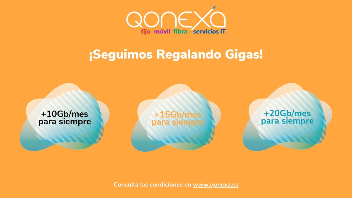 📱💥 ¡No te quedes sin gigas, en <a href="/Qonexa_es/">Qonexa</a> los regalamos! Consulta nuestras tarifas Móvil+Fibra Essential y Líneas Adicionales para conseguir gigas extra gratis y para siempre.

¡Visita nuestra web e infórmate! 👇
qonexa.es/fibra-movil/

#telefoníamóvil