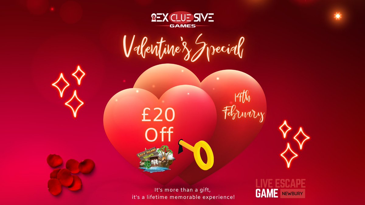 ExcluesiveGames's tweet photo. 💘 Valentine's Day is a great way to remind your partner how much you appreciate and love him/her. Let's share the love and our experience together...

🕵️‍♀️ click on https://t.co/68NVC9WBM9 for more details...
#ValentinesDay2022 #ValentineSpecial #Newbury https://t.co/u5HK9V4GKe