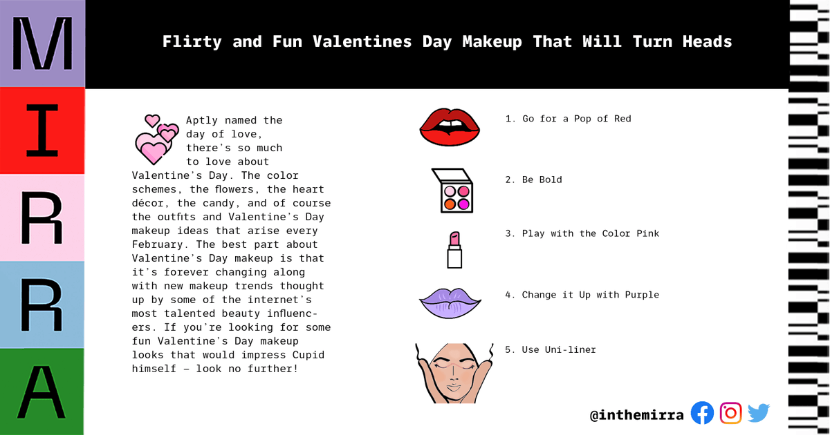 inthemirra's tweet photo. If you’re looking for some fun Valentine’s Day makeup looks that would impress even Cupid and Aphrodite – look no further! https://t.co/p3aki4j081