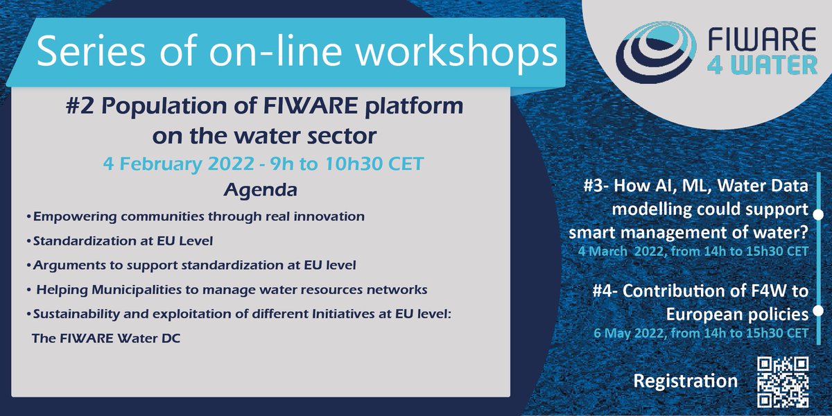 📢 Meet tomorrow and discuss on the necessity and value of the FIWARE Platform to tackle Water Management Challenges 🎯registration bit.ly/3Bkbmoc <a href="/ict4water_eu/">ict4water_eu</a> <a href="/naiadesproject/">NAIADES 💧</a> <a href="/SCOREwaterEU/">SCOREwater</a> <a href="/aqua3seu/">aqua3S</a> <a href="/digitalwater_eu/">digital-water.city</a> <a href="/OI_Eau/">Office International de l'Eau (OiEau)</a> <a href="/MarcoRanieri_EU/">Marco Ranieri 🌍 #EUResearchArea</a>  <a href="/EU_H2020/">Horizon 2020</a>