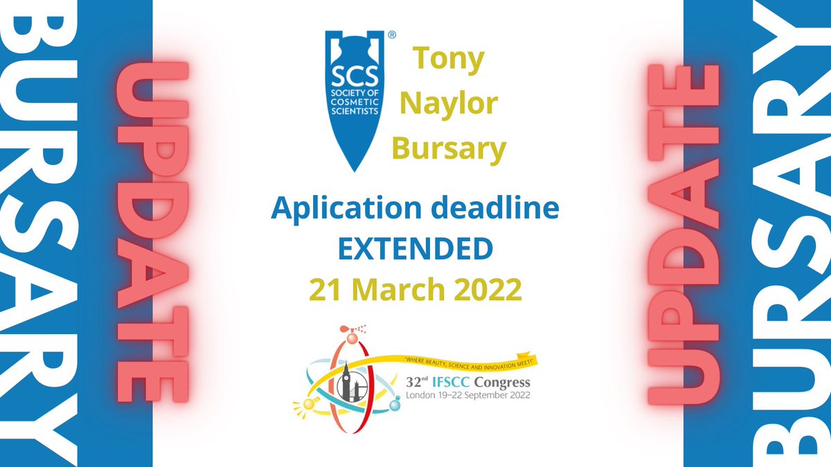 Great news… we’ve extended the deadline for applications for this year’s SCS Tony Naylor Bursary to 21 March. You do still need to submit your abstracts for the Congress by 18 February though! This year we also invite applications from overseas students.  scs.org.uk/content.aspx?p…