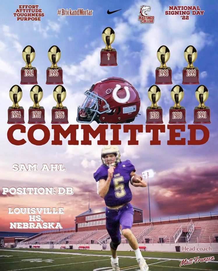 samahl12's tweet photo. I am excited to announce that I will be continuing my academic and football career @HastingsCollege. I would like to thank my family, coaches, and teammates for helping me get to this point. @CoachFranzen @HCBroncoFball https://t.co/nbW0VxDgVI