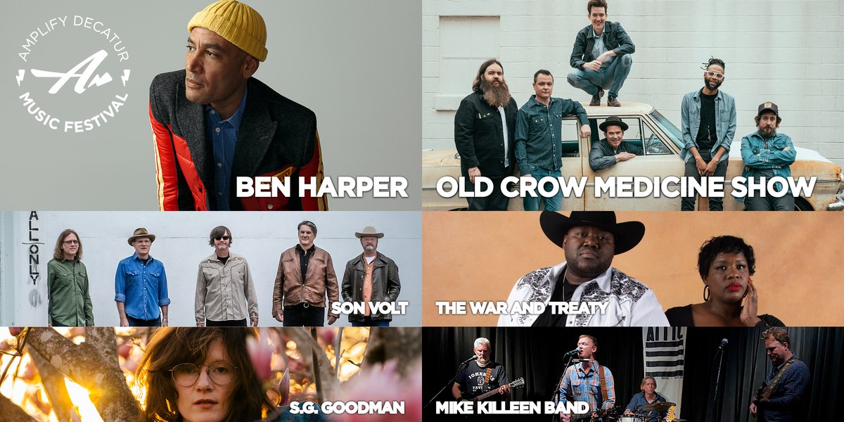 AmplifyMyComm's tweet photo. #AmplifyDecatur Music Festival is back April 23, 2022! 🎉
@BenHarper, @crowmedicine, @sonvoltmusic, @warandtreaty, and more will take the stage on the @CityofDecaturGA Square. More details coming soon.
🎟️ Tickets go on sale February 10th. ⤵️
https://t.co/DjOJovsGN0. https://t.co/FuP5SIXHfT