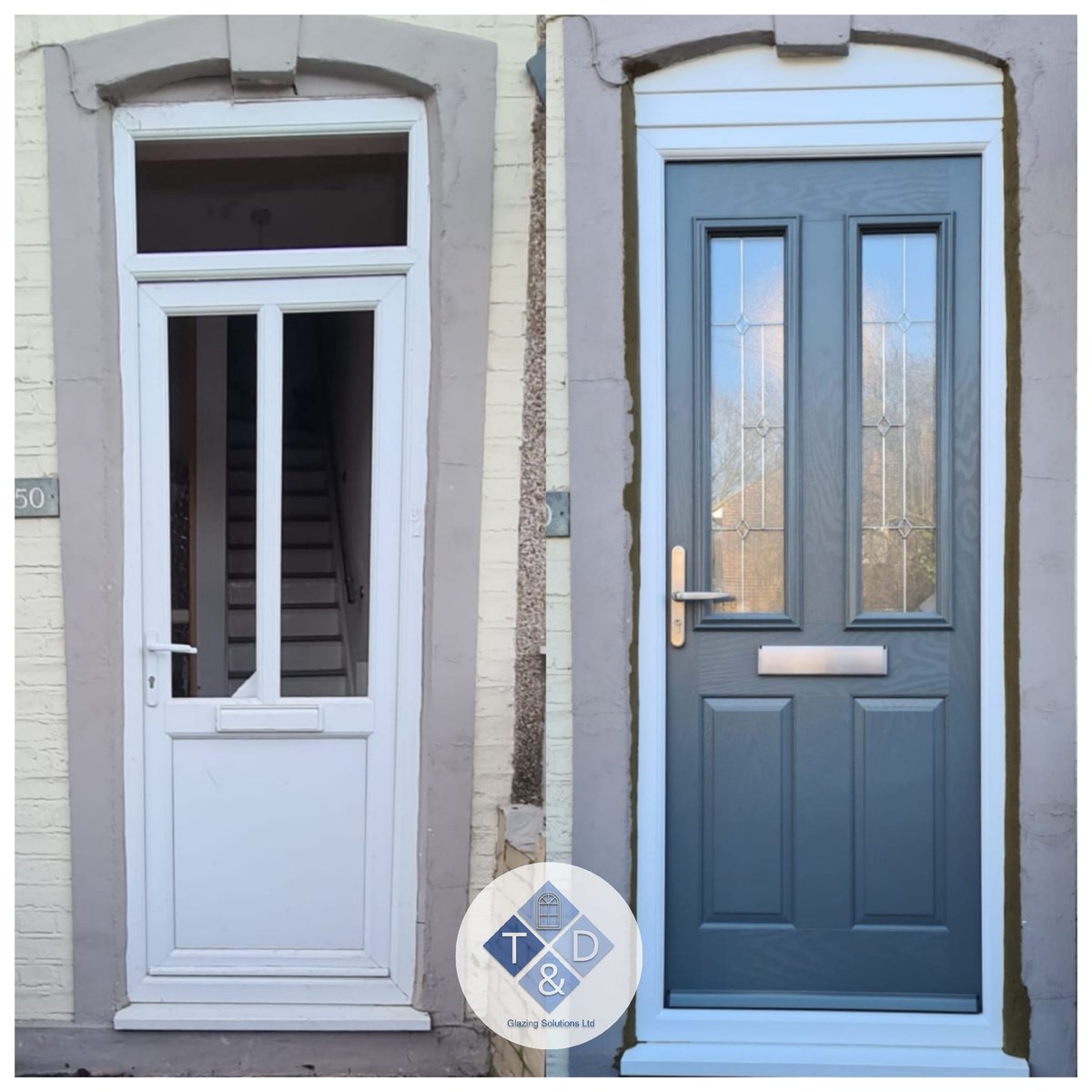 A white uPVC door replaced with a Shadow composite door by our team. 🚪

A builder will be adding to this door by raising the floor inside and adding some steps to the outside for easier access. 

<a href="/CertassLtd/">Certass TA</a>  <a href="/QANWSales/">Quality Assured National Warranties</a>  

#compositedoor #shadowcompositedoor #photooftheday #upvc