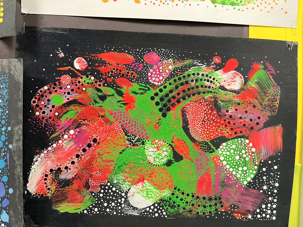 Space Odyssey Paintings inspired by Artist: Vance Kirkland - by Ms Marsico’s Talented Painting Students levels 2-4 Come down to 1313