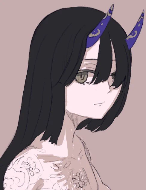 節分かぁ...と思いながら落書きをしていましたが、やっぱり性別問わず黒髪ストレートは最高ですね 