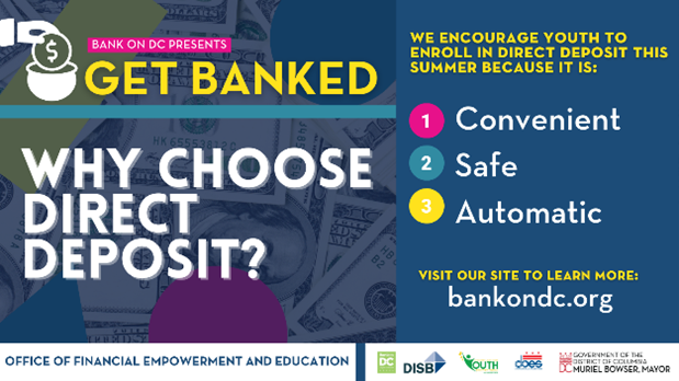 DCDISB's tweet photo. We encourage youth to enroll in direct deposit because you don't have to go somewhere to cash your check. You avoid waiting in lines or dealing with crowds too!

For more benefits of direct deposit: https://t.co/RA4DOv8m5e
#GetBanked #DirectDepost #MBSYEP22 https://t.co/DhriJOoGDC