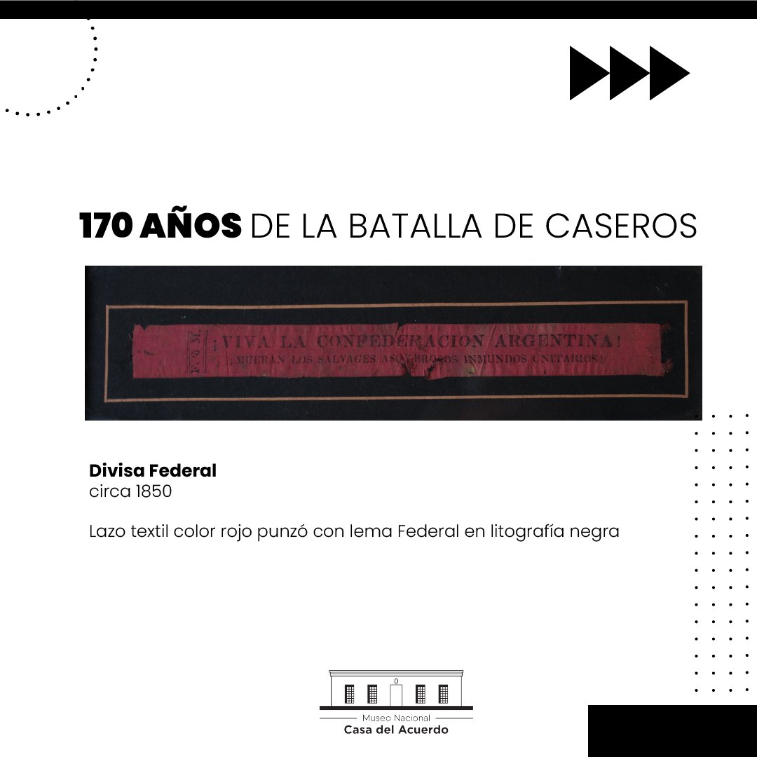 CasaDelAcuerdo's tweet photo. La Batalla de Caseros tuvo lugar el 3 de febrero del año 1852, fue el desenlace del enfrentamiento entre  unitarios y federales. El Museo Nacional Casa del Acuerdo, resguarda en su colección bienes culturales vinculados a este hecho histórico. Compartimos algunos de ellos 🙌 https://t.co/um9rupYCC6