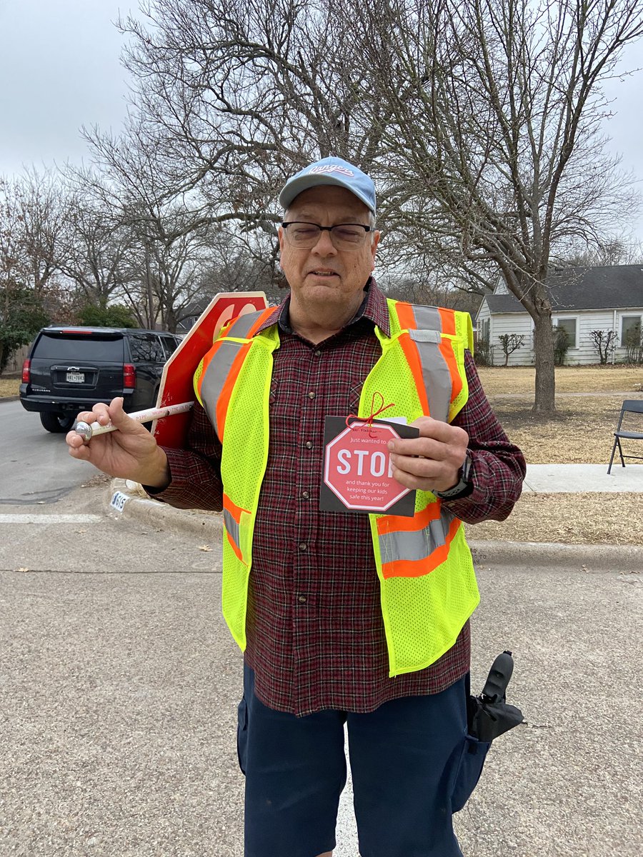 WilemonSTEAM's tweet photo. Today is National Crossing Guard Day!

We are very thankful for these two amazing individuals - Mr. Harris &amp; Mr. Fletcher - for taking care of our students &amp; families as they safely cross the road daily! Thank you @WilemonPTO for surprising them with a gift! @WaxahachieISD 🤩👏 https://t.co/27EVcUD7rf