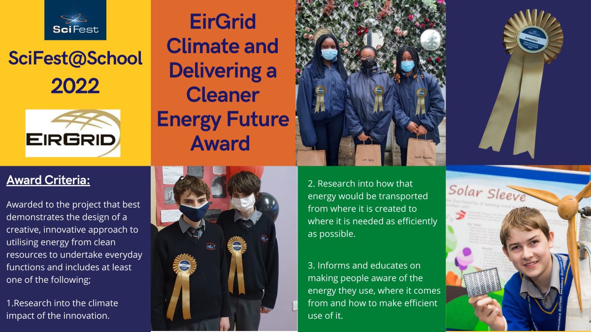 SciFest4STEM's tweet photo. Organising a SciFest@School? Did you know that @EirGrid sponsor a 'Climate and Delivering a Cleaner Energy Future' award at each SciFest@School? For more info visit https://t.co/zo8RdFXESw @clongowes @HolyChildCS @NorthPresCork @CBSKilkenny1859 #scifestireland #STEMis4all https://t.co/BxWHH3qc38
