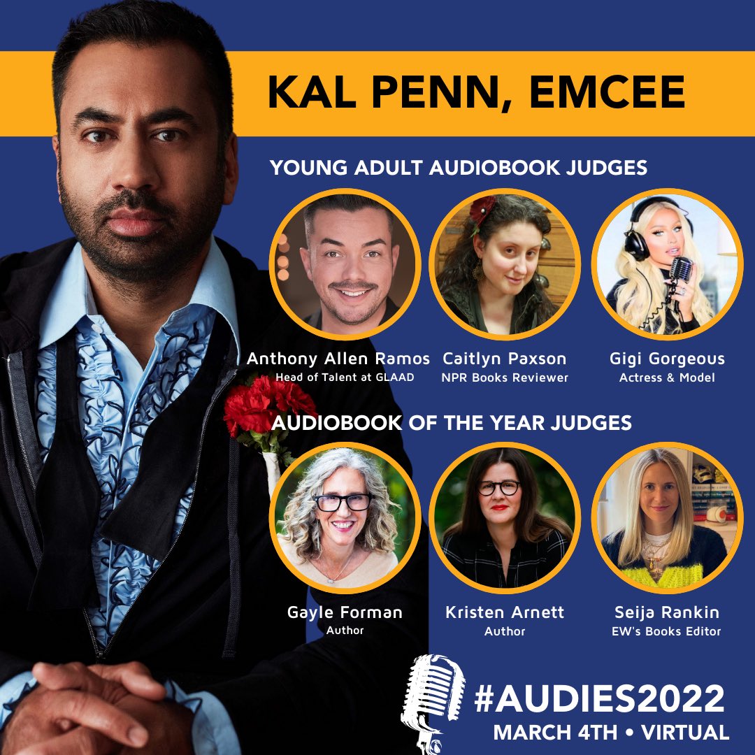 AnthonyRamosAH's tweet photo. On 3/4 I’ll be a Young Adult judge for the 27th annual Audie Awards! @kalpenn will emcee &amp; I’m judging w/ @caitlynpaxson @TheGigiGorgeous @gayleforman @Kristen_Arnett @seijawrites @audiobooks
#Audies2022 #loveaudiobooks #audiobooks #narratorsofinstagram https://t.co/e3nCClozLr