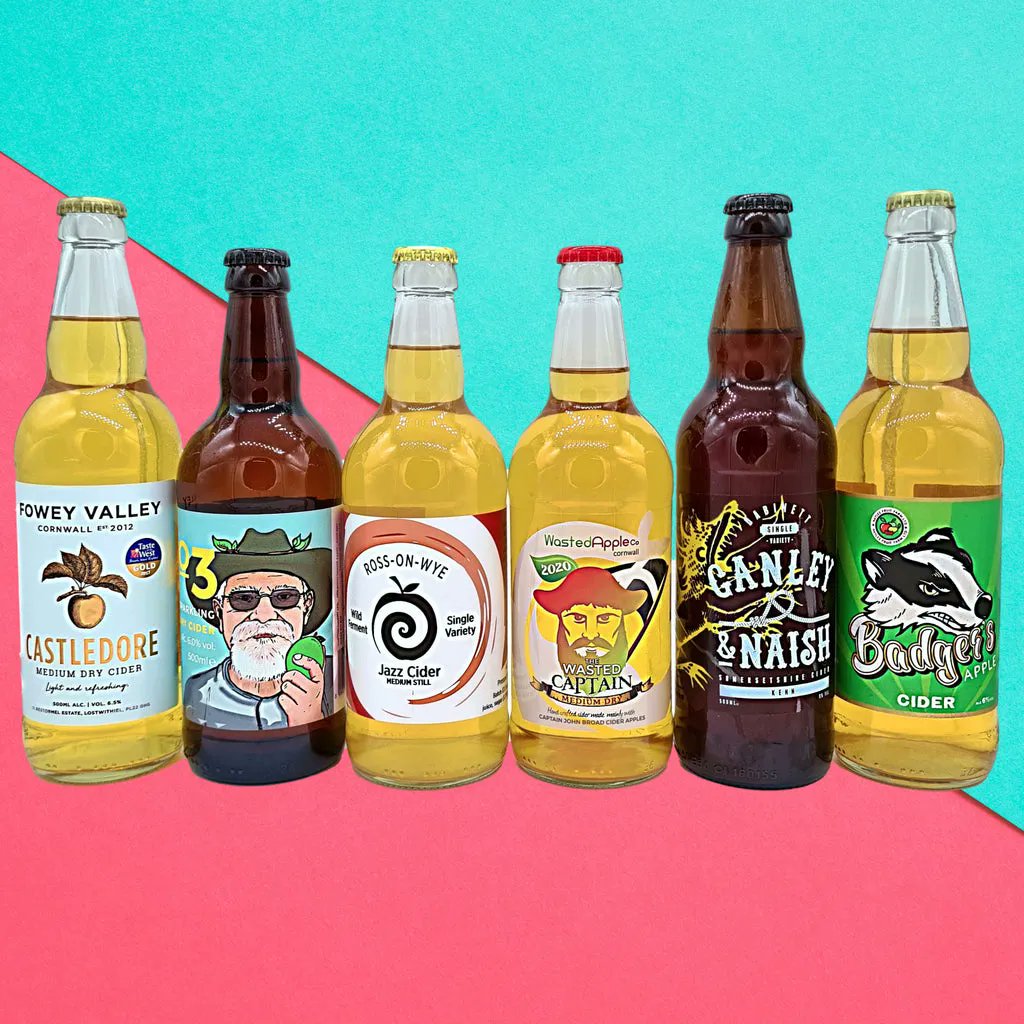 CraftyNectar's tweet photo. Craft Cider Discovery Box - 6 or 12 Premium Ciders🍻

Try 6 of the best ciders in the UK to get your taste buds going! This box contains premium ciders from @GanleyNaish,  @foweyvalley, @RossCider, Badgers Cider, @wastedappleco, @naptoncidery.

Cider Up👉👉https://t.co/kCN0iuQxkD https://t.co/V0eWrgFVo3