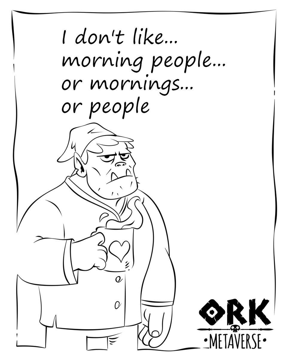 Some Orks are allergic to mornings...
Join our discord: discord.gg/MxWzZYy9xU  
Visit our collection: opensea.io/orkmetaverse

#NFT #orks #steampunk #Polygon #NFTartist #nftcommunity
