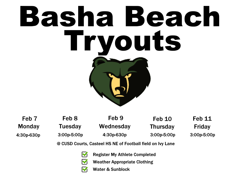 basha_vb's tweet photo. Tryout times for next week!! https://t.co/WQeWmWo6tl