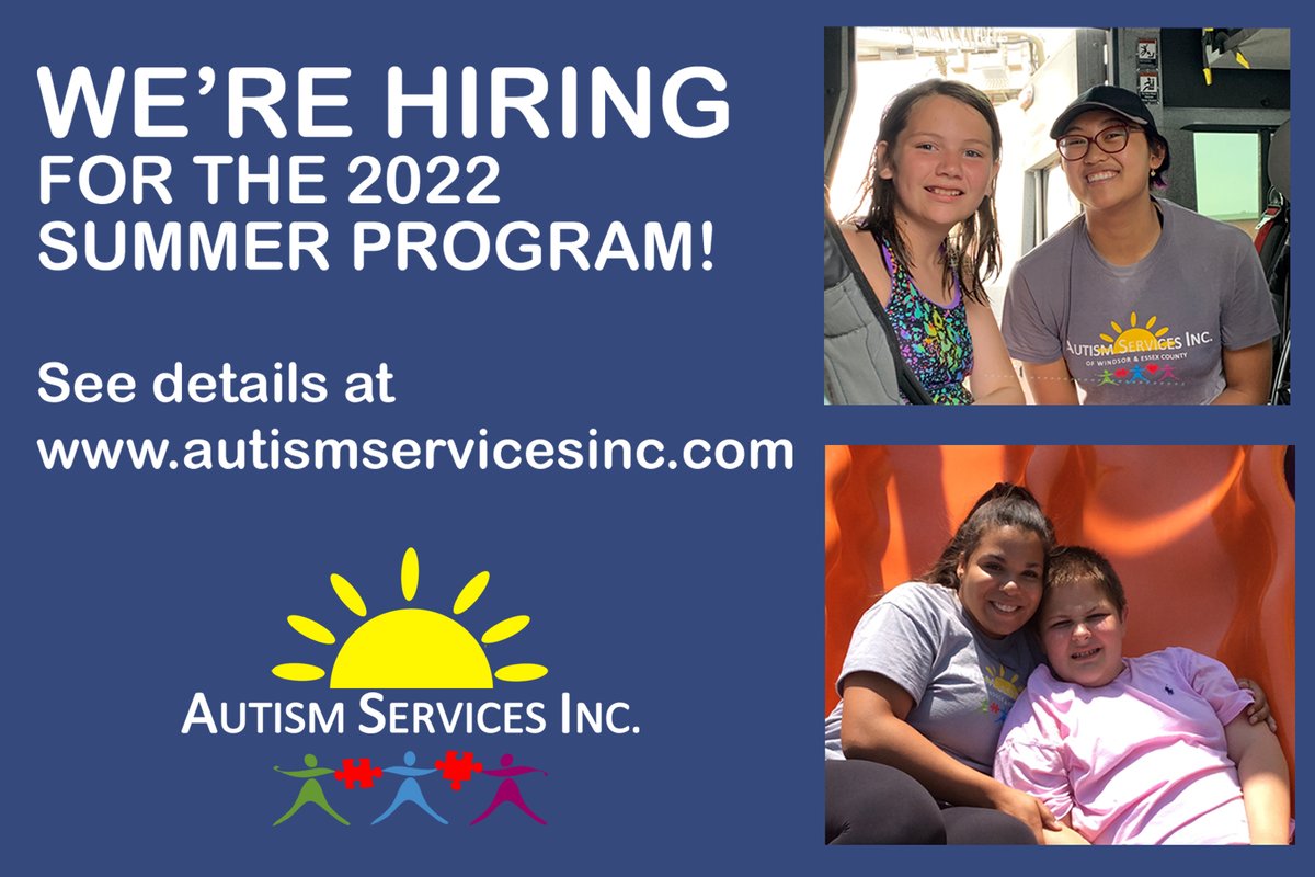 Be part of the Support Team! The BASP is a unique 6 week program that supports students 6 to 21 yrs. with Autism. We provide specialized training and exceptional work experience. Apply by email until March 11, 2022, Learn more at autismservicesinc.com/employment/.