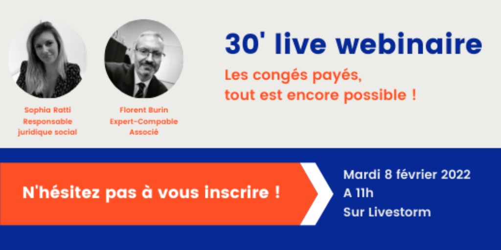 #Webinaire - 08/02/2022

Venez vous inscrire à notre #formation gratuite en ligne intitulée "Les congés payés, tout est encore possible !"

Inscription sur 👇👇👇
ow.ly/c7qS50HLgJN

#Afigecvousaccompagne #congéspayés #vacances #droitsocial #droitdutravail #webinar