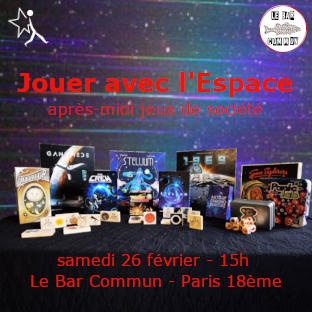 ChasseursNuits's tweet photo. #ThisJustIn Il y aura un après-midi #JouerAveclEspace en février ! 🎉 Décollage depuis @LeBarCommun à 15h samedi 26 février pour conquérir la galaxie à coups de dès et de cartes ! #jeuxdesociété #prixlibre accueil en #LSF assuré https://t.co/FCke8vSVpO