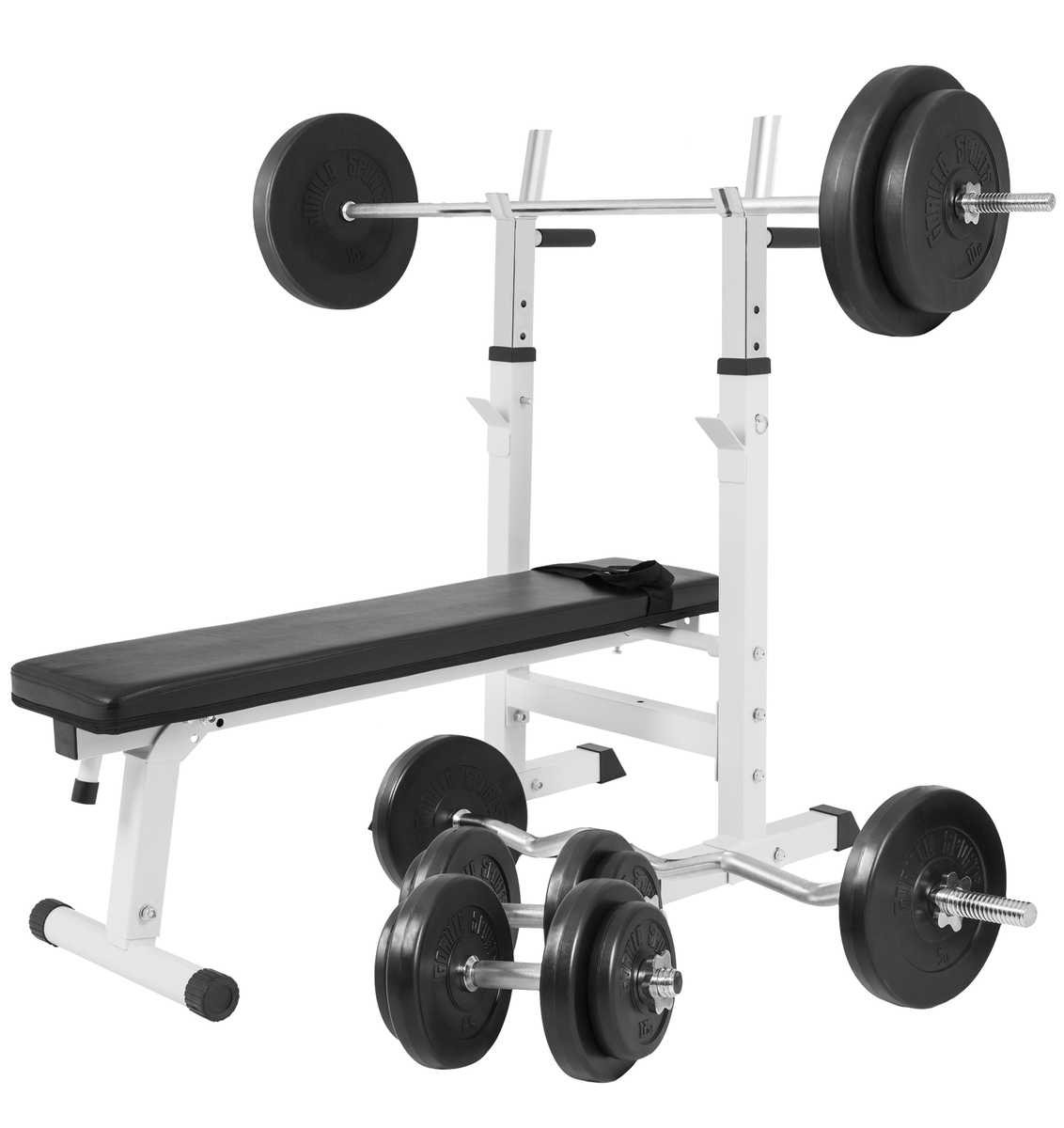 It's almost the weekend! We are now selling our weight bench in white &amp; black with 100kg vinyl weight set for £ 299,99 reduced from £ 399,99. You won't get a better deal than that!