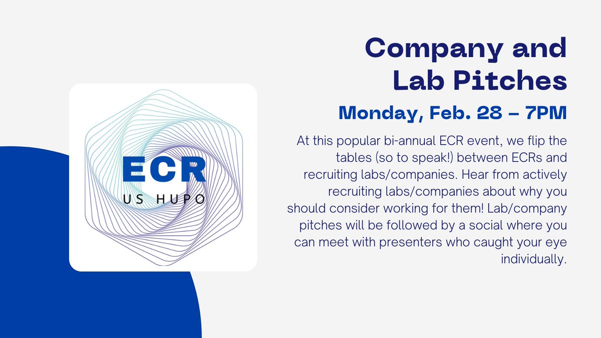 Are you looking to expand your lab? The ECR is holding their bi-annual Company and Lab Pitches event at USHUPO this year. Sign up to pitch your lab to highly qualified MS and proteomics job-seekers. ushupo.org/ECR-Social-Act…