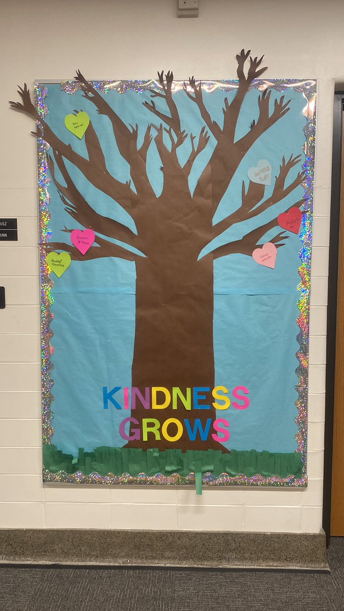 February is kindness month! Students are completing a kindness BINGO card and then adding their name to the tree! #caughtcaring #FieldCARES #KindnessMatters @FieldD64