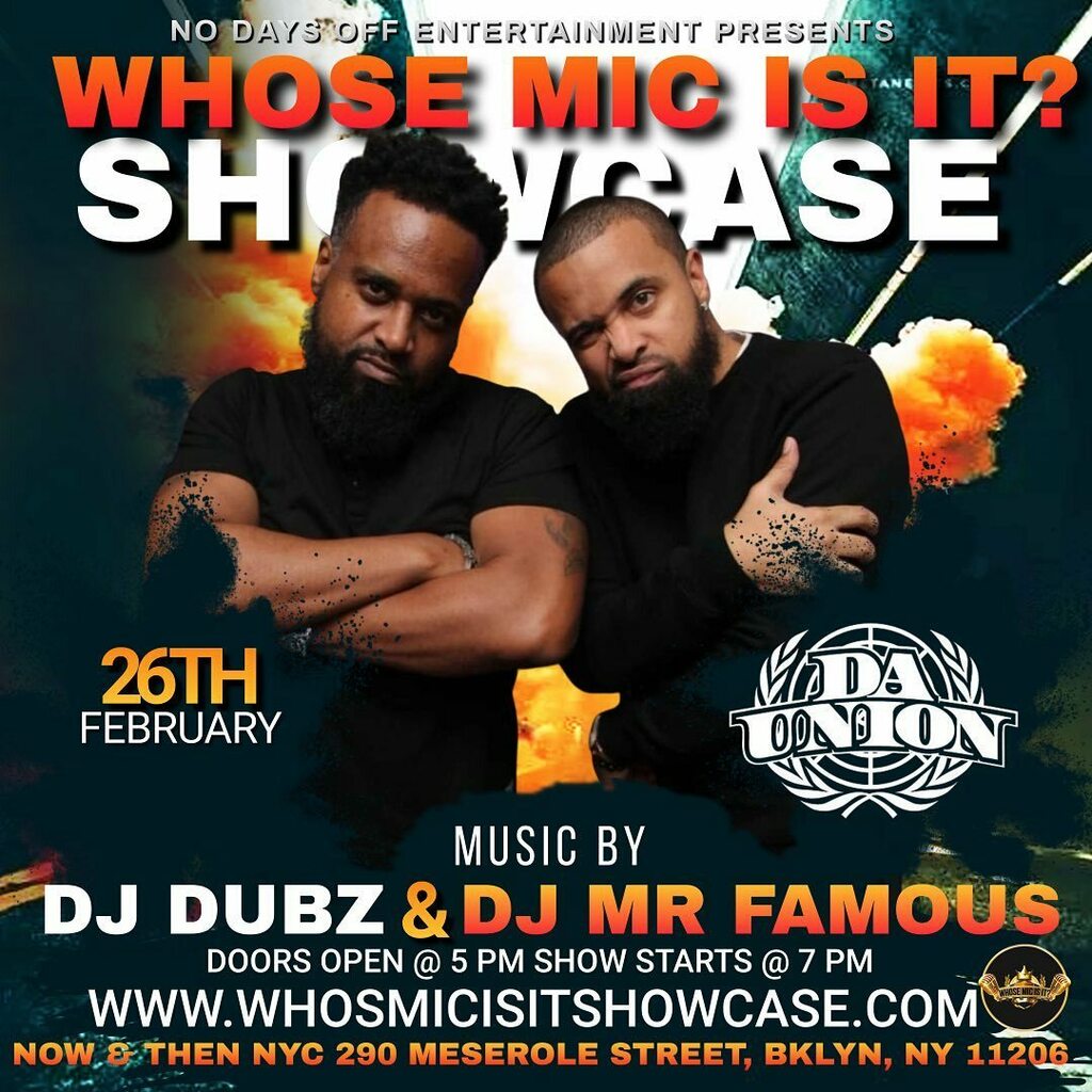 whosmicisitshow's tweet photo. 😜 Save the date February 26th
Music by
DJ DUBZ & DJ MR FAMOUS 🔥
#whosemicisitshowcase #djdubz #djmrfamous #musicfestival #concert #hiphop #rnb #popmusic #musicartist #entertainment #musicindustry #media https://t.co/1PnZ8wHvoE https://t.co/2Gw3qQ0SSK