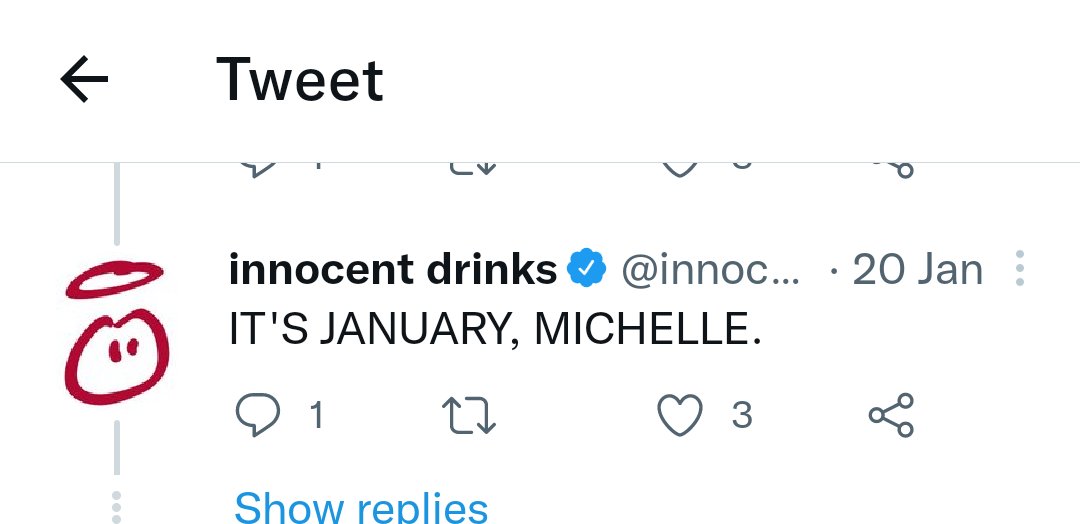 michelle24371's tweet photo. @innocent @border_hoppr @innocent you seemed to know the month when you replied to me. 

IT'S FEBRUARY, INNOCENT SMOOTHIES. https://t.co/NLoP7de5AM