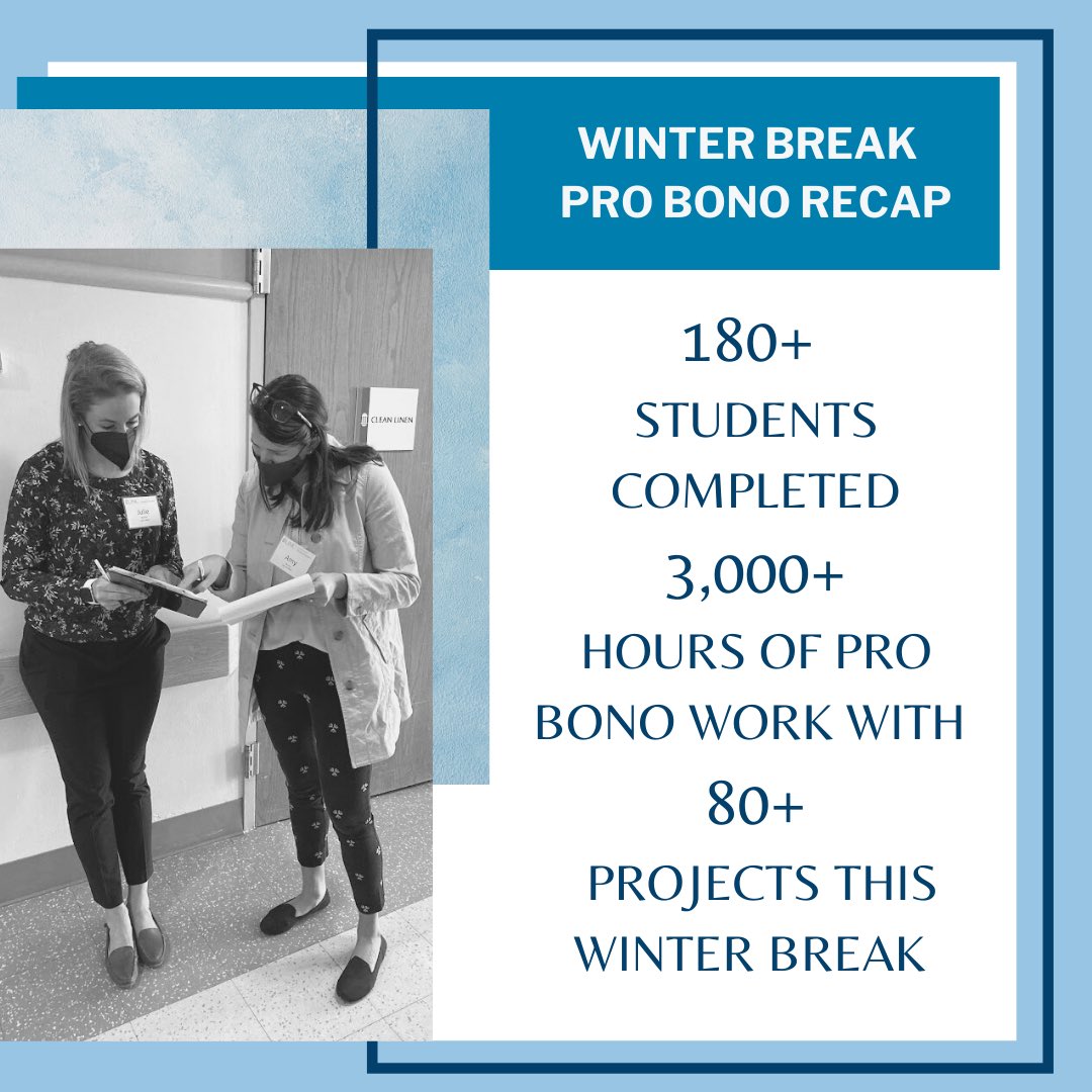 UNCProBono's tweet photo. Huge shout out to all the meaningful work @unc_law students completed this Winter Break! https://t.co/OiuGyqXlNa