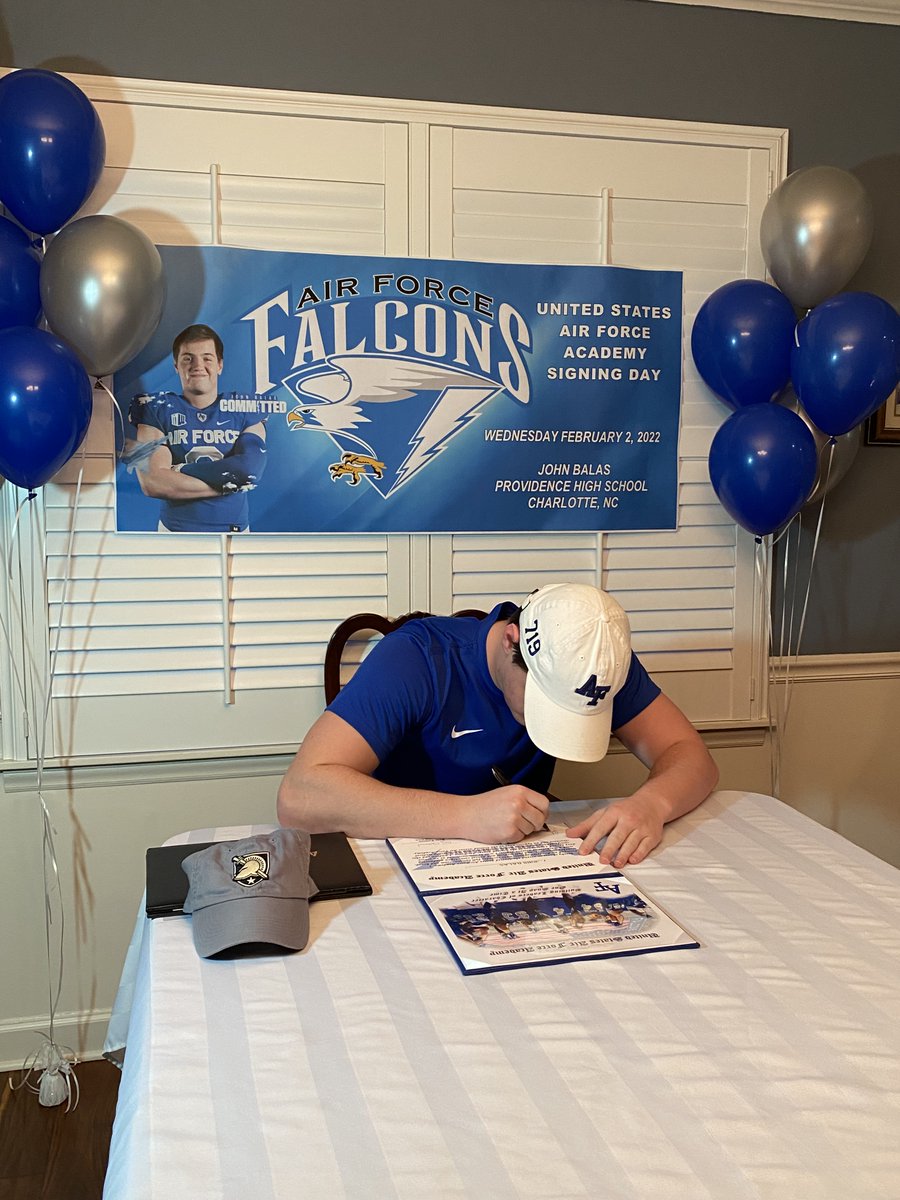 Conmat1970's tweet photo. A family signing day last night. Very proud of you @johnbalas23. Thanks @AF_Football, @CoachAC3 , @Brian_Knorr , and @Prov_Football . @Balas193 made it very special. https://t.co/m0yKiZyxvd