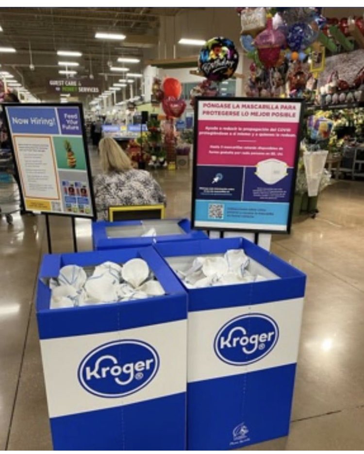 Uhhh… <a href="/kroger/">Kroger</a> You might want to send instructions to your stores. I don’t think this is what proper distribution of N95s looks like