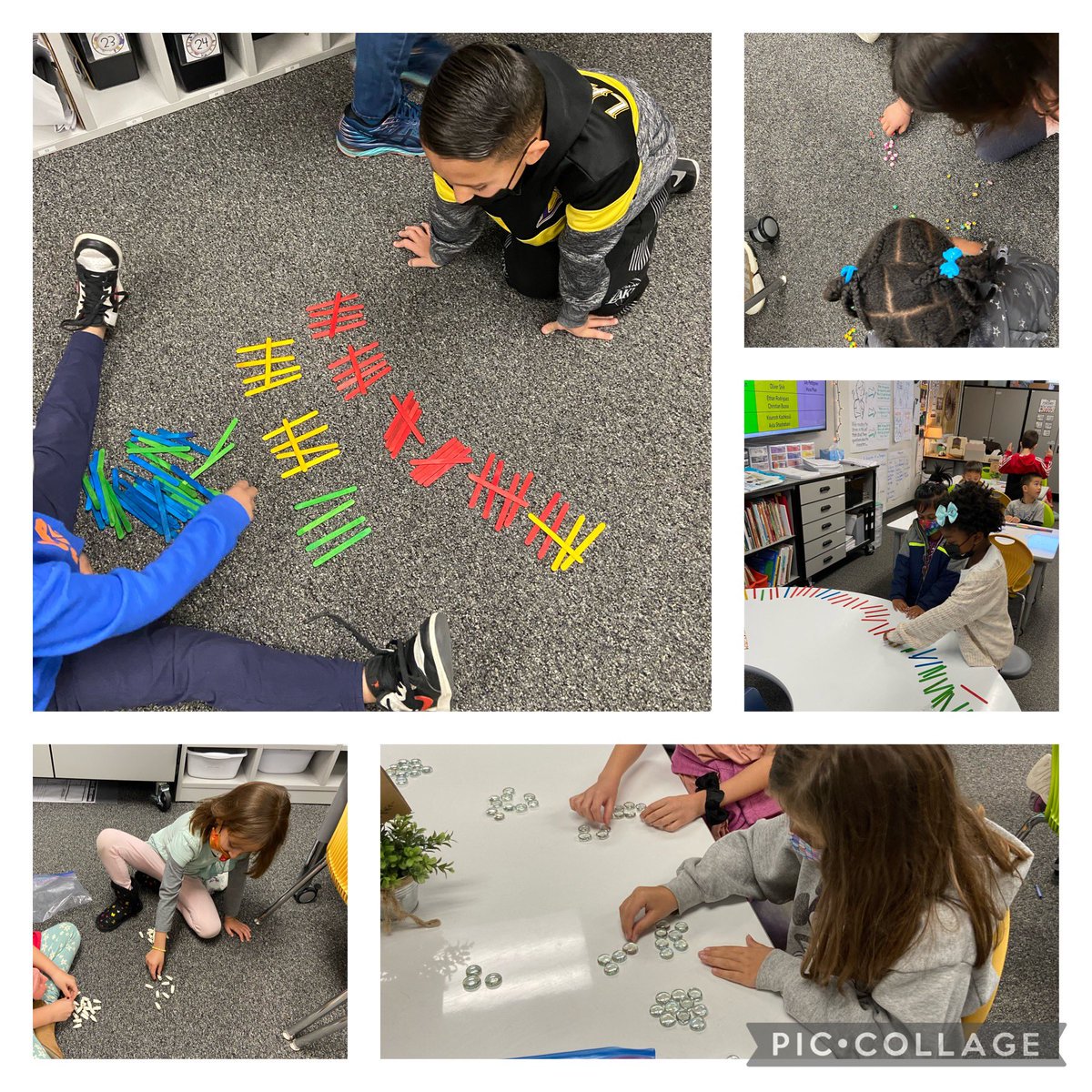 First grade Mrs. Miller’s get to counting collections based off the awesome SDD! #svusdlovesmath <a href="/paisleylisa/">Lisa Paisley</a> @lindseygatfield