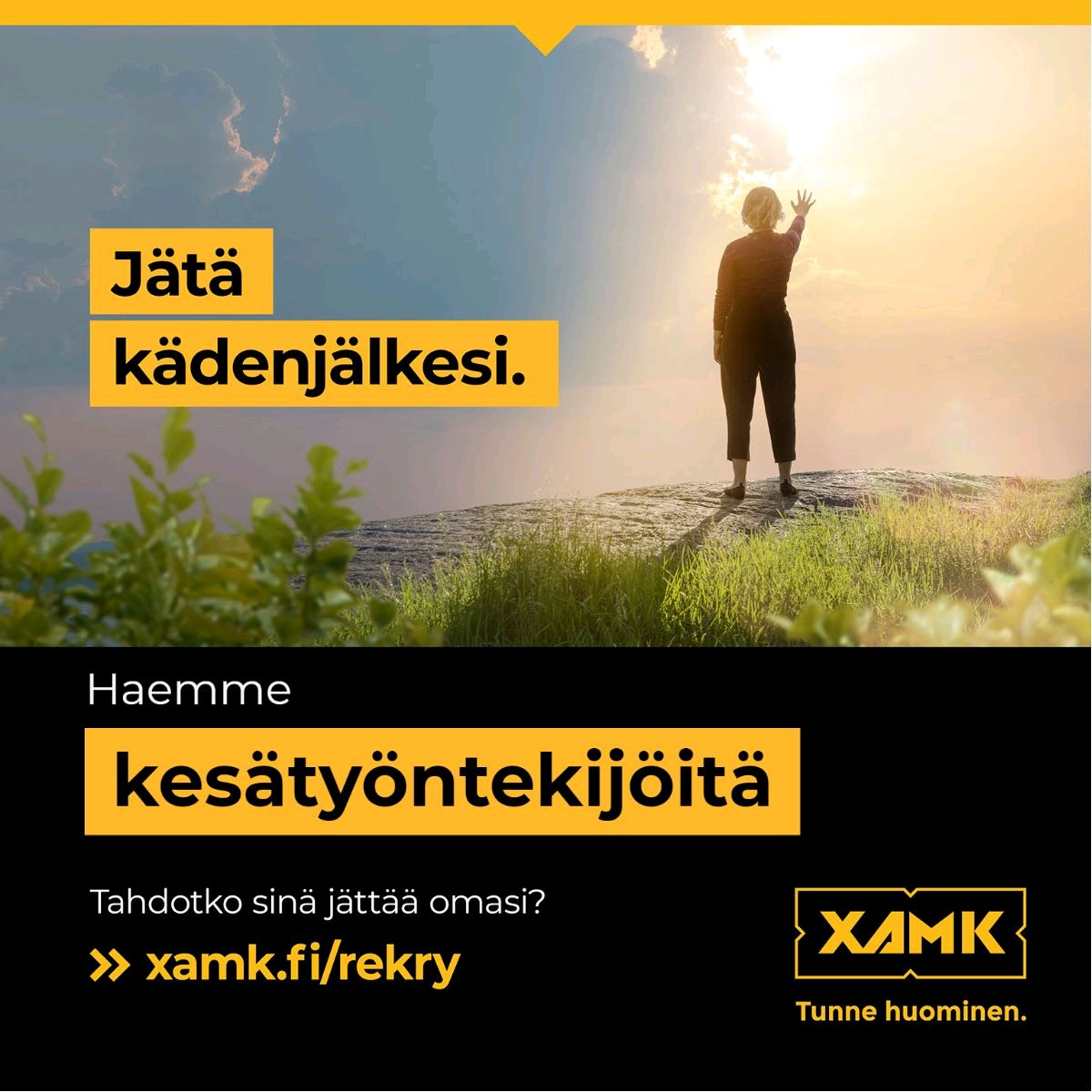 Xamkin kesätyöpaikat on nyt auki. Yli 20 paikkaa tarjolla. #xamk #kesätyö 
xamk.fi/xamk/avoimet-t…