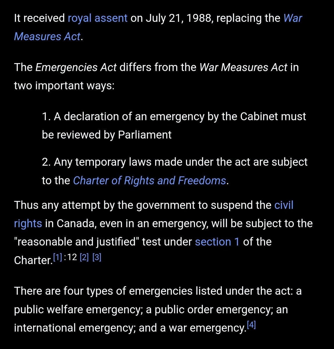 @freewheel33 @ThreeTurtles @ItsDeanBlundell That's not a very polite response, especially against people who were likely alive before 1988.  The War Measures Act was replaced by the Emergencies Act which has the same powers with better limitations and oversight.