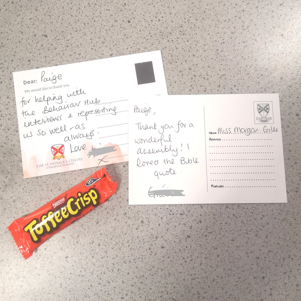 MissMorganGiles's tweet photo. Did my first assembly last week and the feedback has just blown me away! I've had so many lovely emails and even a postcard from SLT 😊 can't wait to do another one! #firstassembly https://t.co/fiTpmUtdTQ https://t.co/uUxoiI1q3E