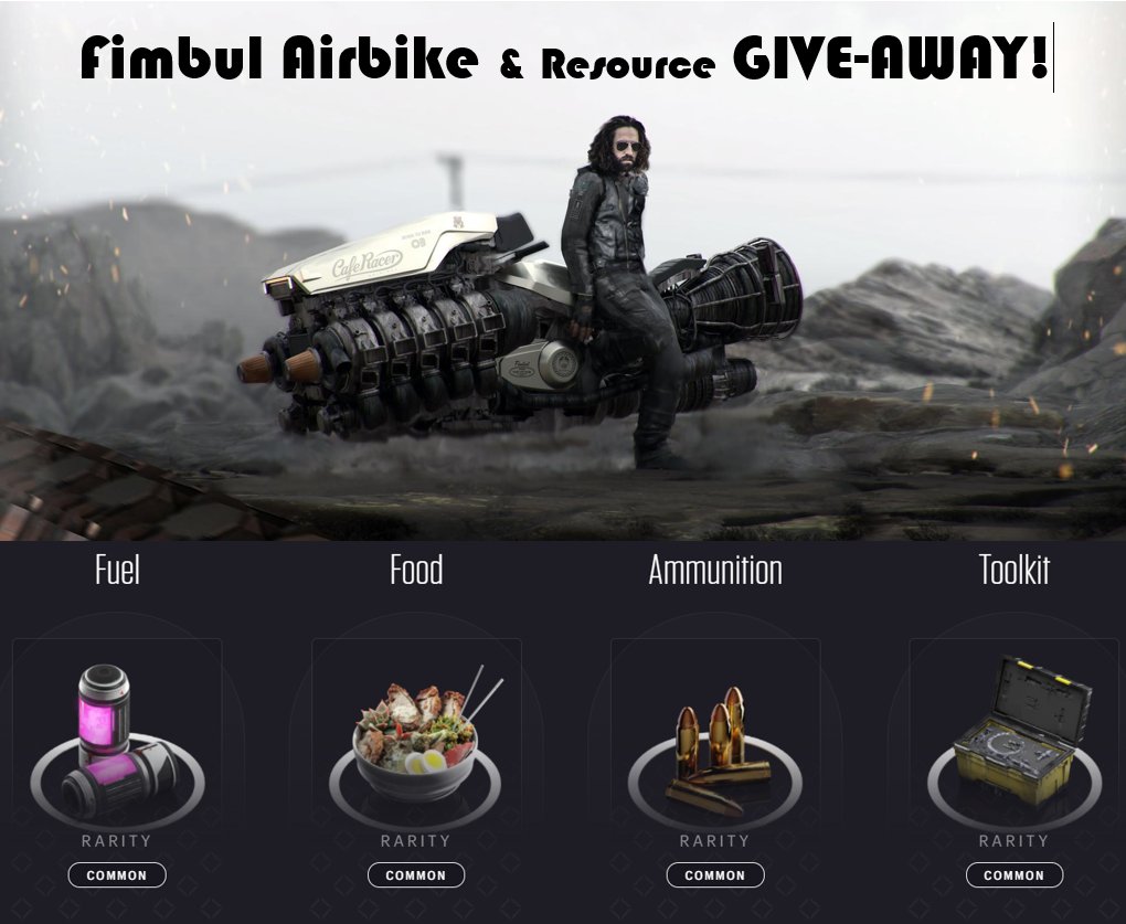 I got another great Entry-Level GIVE-AWAY!! 

Just released, Brand new Fimbul Airbike &amp; Resources.

Everything you need to get started!

Contest Details:
1) Follow: <a href="/_CryptoSonic_/">⏩ CryptoSonic ⏩ ツ</a>
2) "Like" &amp; "Retweet" this post.
3) Tag 3 friends in the comment section.

Winner announced Feb 6th!