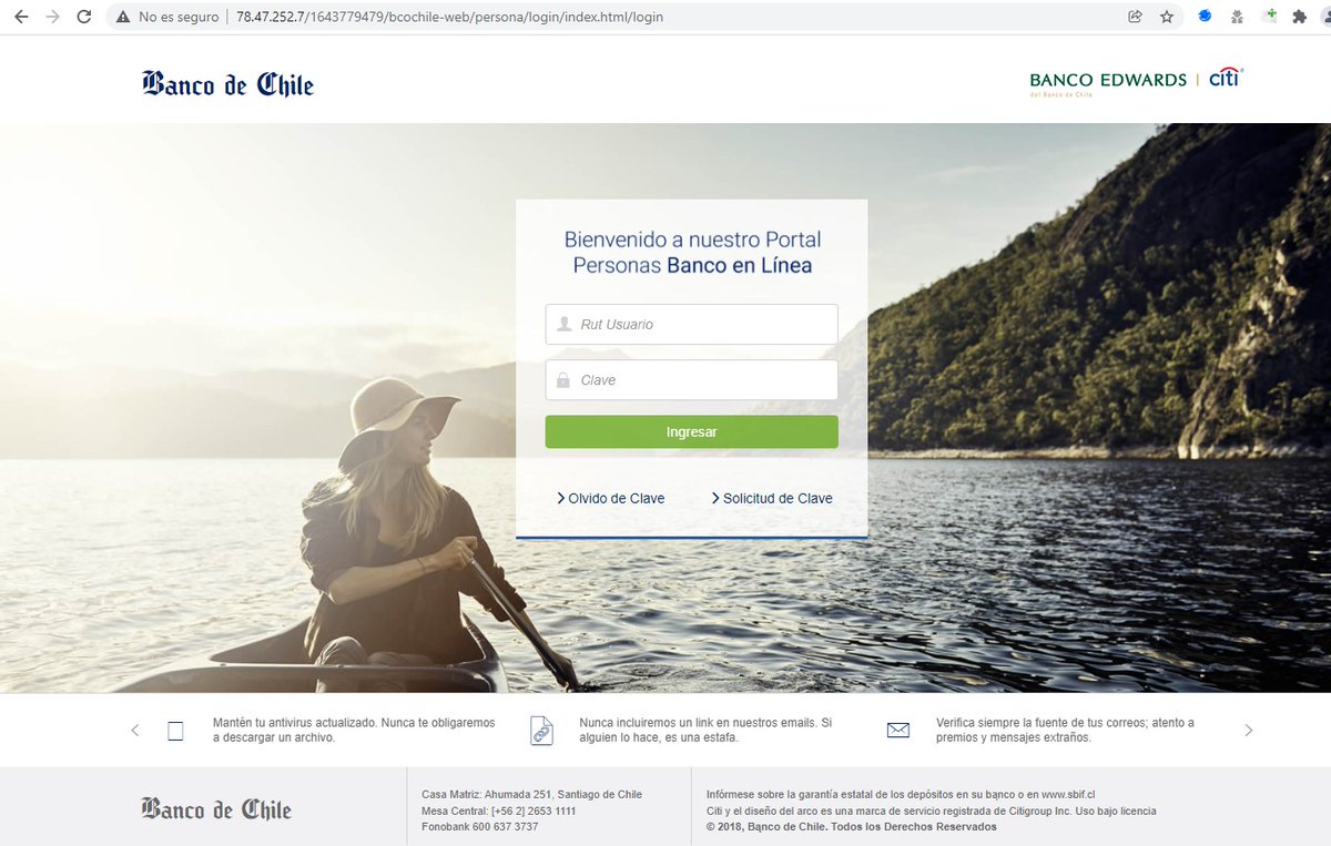 HSAFTeam's tweet photo. Hello @Hetzner_Online 

We detected a #phishing website hosting in your server.

http://78.47.252.7/1643779479/bcochile-web/persona/login/index.html/login

Please disable this as soon as possible.
Regard https://t.co/dRshkLeFMz