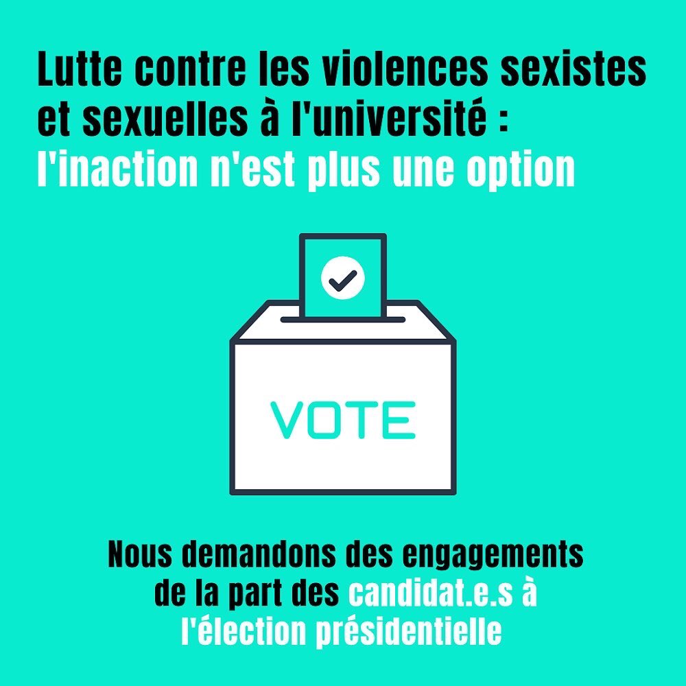 #ÉLECTIONPRÉSIDENTIELLE2022

🗳 Pour lutter contre les #violencessexistesetsexuelles dans l’#Enseignementsupérieur, l’Observatoire se mobilise aussi pendant la campagne présidentielle ⤵️ 1/6