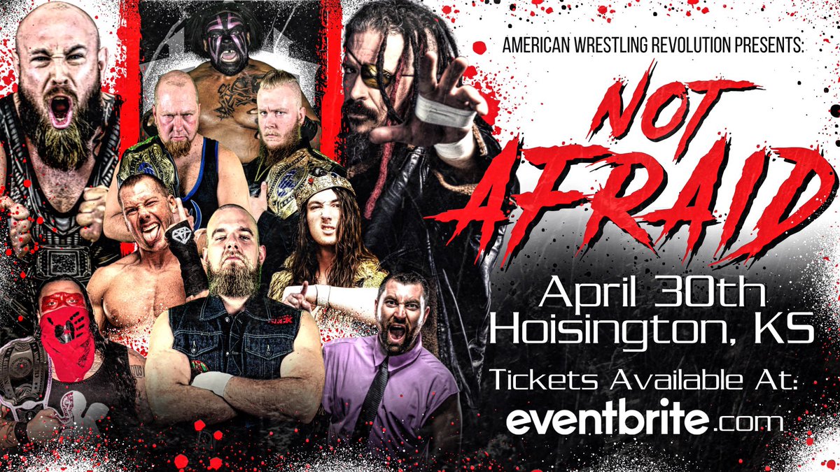 AWRProWrestling's tweet photo. 🚨Show Announcement🚨
AWR Returns to the City Auditorium in Hoisington, KS on April 30th for “Not Afraid” Featuring former Impact Wrestling star Kongo Kong, Curt Gannon, Duke Cornell, Dan Alan, Colt Killbane, and many more!! Presale Tickets go on sale this Saturday on EventBrite! https://t.co/8ocAWk191U