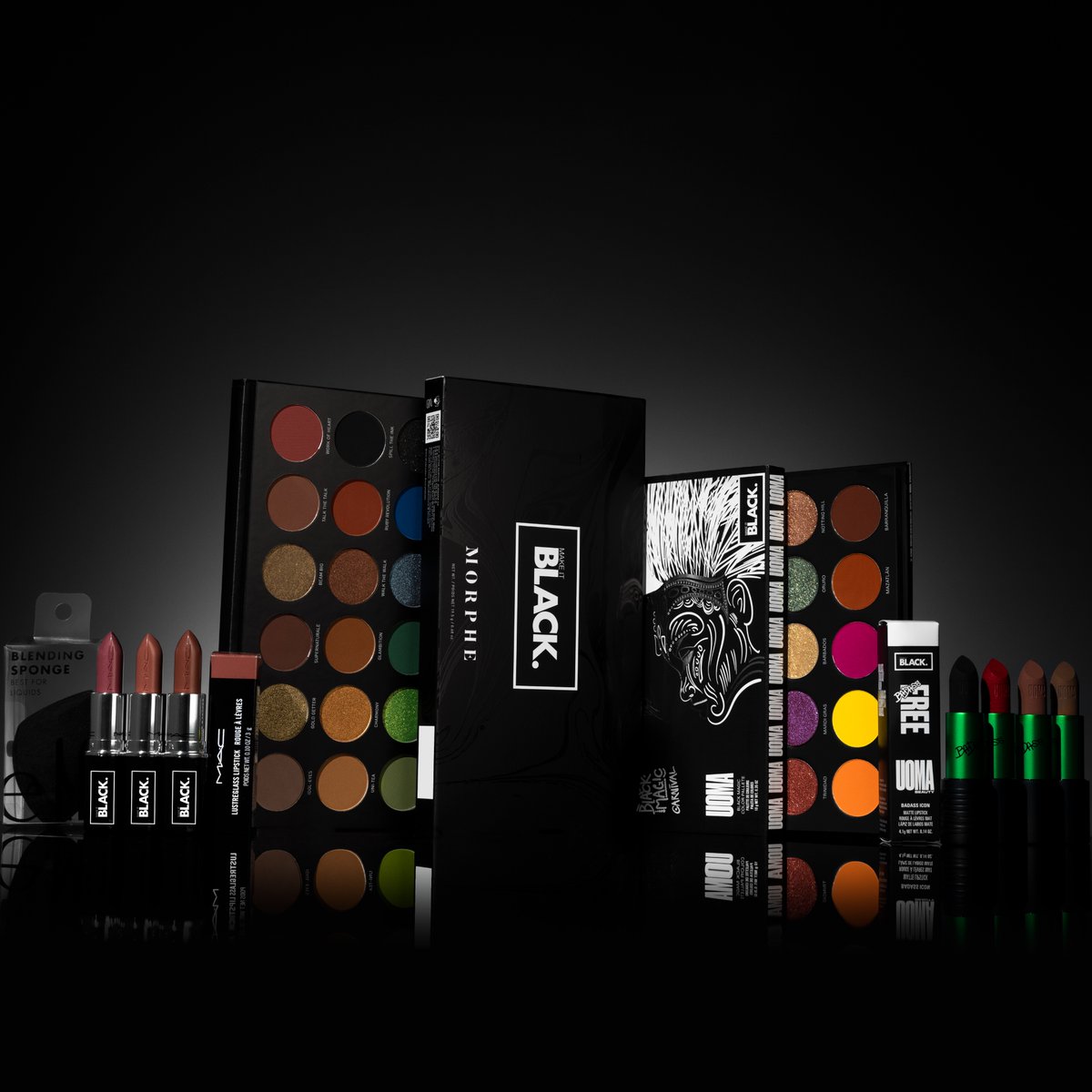 We have collaborated with some of your favorite brands including <a href="/UomaBeauty/">UOMA Beauty</a> @maccosmetics <a href="/morphe/">Domeni</a> <a href="/elfcosmetics/">e.l.f. Cosmetics</a> and <a href="/ultabeauty/">Ulta Beauty</a> in a limited collection. 100% of the net proceeds will go to the PUFC Small Business Impact Fund to support the next generation of Black founders.